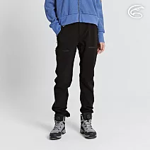 ADISI 女POWER SHIELD PRO 高機能抗風透氣保暖褲 AP2421050 (S-XL)｜高抗水 撥水 快乾 耐磨 彈性 神褲 登山褲 S 黑色/黑拉鏈