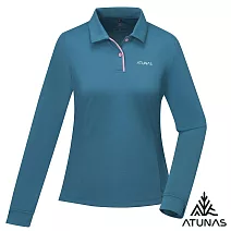 【ATUNAS 歐都納】女款輕薄透氣抑菌抗臭長袖排汗POLO衫/大尺碼A6PS2518W*- S 墨藍