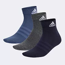 Adidas T Spw Ank 3p [IP0405] 男女 短襪 腳踝襪 運動 休閒 足弓支撐 3雙入 黑灰藍