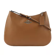 COACH Penelope 銀字平滑皮革肩背包 (淺焦糖色)