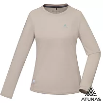 【ATUNAS 歐都納】50週年限定款 女款輕薄透氣抑菌抗臭長袖排汗T恤A6TS2522W*- S 卡其