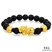 【點睛品】立體貔貅 黑玉髓黃金手鍊