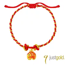 【Just Gold 鎮金店】吉象平安-橘象 黃金手繩(網路限定)