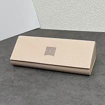 seoul show首爾秀 全鐵立體三角皮質硬殼防壓墨鏡老花近視太陽眼鏡盒  米色