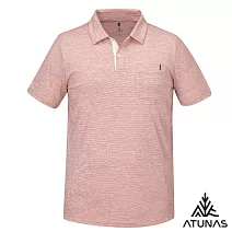 【ATUNAS 歐都納】男循環酷涼節能抑菌短袖POLO衫/大尺碼A1PS2507MC- M 麻花粉
