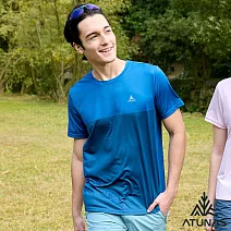 【ATUNAS 歐都納】男款循環酷涼節能抑菌短袖T恤/涼感衣/大尺碼A1TS2506MC- M 深藍