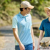 【ATUNAS 歐都納】男循環酷涼節能抑菌短袖POLO衫/大尺碼A1PS2512MC- M 冰藍