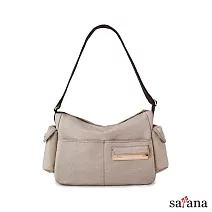 satana - Soldier 輕盈通勤斜背包 - 奶茶色