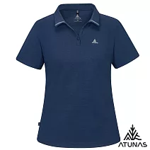 【ATUNAS 歐都納】女款循環吸濕排汗短袖POLO衫/大尺碼A8PS2530WC- S 深藍