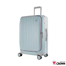 【CROWN 皇冠】BOXY 29吋 前開式防盜拉鍊/ 鋁框拉桿箱- 水空藍色