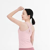 【Mukasa】LISSOM 交叉網紗背心上衣 2.0 - MUK-24002 S 石英粉