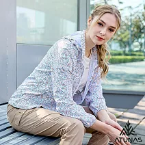 【ATUNAS 歐都納】女款蚊瘋不動涼感外套/連帽防曬外套A2GA2512W- S 米卡印花