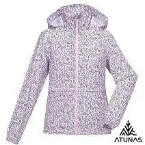 【ATUNAS 歐都納】女款蚊瘋不動涼感外套/連帽防曬外套A2GA2512W- S 淺粉印花