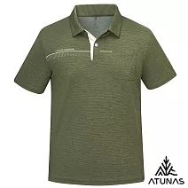 【ATUNAS 歐都納】男款循環酷涼節能抑菌短袖POLO衫/大尺碼A1PS2510MC- M 麻花軍綠