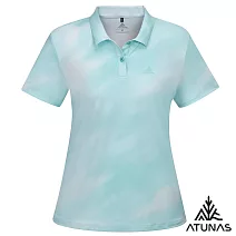 【ATUNAS 歐都納】女款ATUNAS-TEX短袖POLO衫/吸濕排汗/防曬透氣/大尺碼A2PS2534W- S 漸層藍