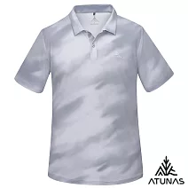 【ATUNAS 歐都納】男款ATUNAS-TEX短袖POLO衫/吸濕排汗/防曬透氣/大尺碼A2PS2531M- M 漸層灰