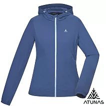 【ATUNAS 歐都納】女款防曬透氣輕薄連帽外套/大尺碼A8GA2517W*- S 靛藍