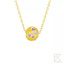 【TLH】黃金墜轉運珠項鍊 純金999 多選 花蝶錦繡 約重0.15錢±0.03 (顏色隨機)  花蝶錦繡