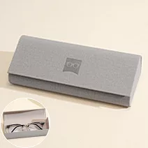 seoul show首爾秀 布紋全鐵立體三角硬殼防壓墨鏡老花近視太陽眼鏡盒  冷杉灰