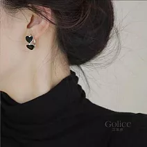 【Gulicc】耳環  黑愛心耳飾