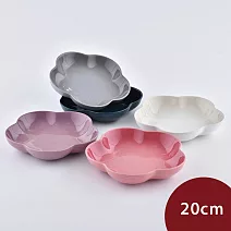 Le Creuset 花形深盤組 20cm 5入 (薔薇粉/迷霧灰/蛋白霜/錦葵紫/極光午夜藍) 餐盤 造型盤