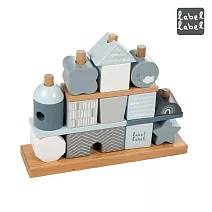 【Label Label】木質積木屋疊疊樂 藍色