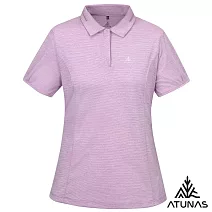 【ATUNAS 歐都納】女款酷涼節能抑菌短袖POLO衫/大尺碼A1PS2509W- S 麻花紫