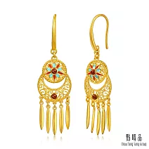 【點睛品】光曦羽印 紅玉髓黃金耳環 (一對)