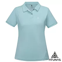 【ATUNAS 歐都納】女款循環ATUNAS-TEX短袖POLO衫/吸濕排汗/防曬透氣/大尺碼A2PS2535WC- S 湖綠