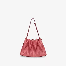 半月款設計｜Pavi studio 泰國新銳設計師.時尚W純色包.簡約設計.大容量.真皮背帶.摺疊肩背包.100%總代理 莓紅