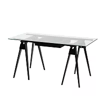 Design House Stockholm Arco 木構工作桌 （大、黑、玻璃桌面）