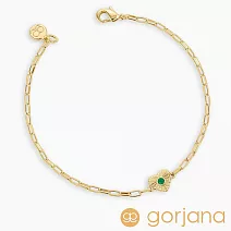 GORJANA 愛心幸運手鍊 誕生石手鍊 紀念日/生日禮物 簡約百搭-   綠瑪瑙