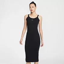 NIKE AS W NSW NK CHLL KNT MRIB TNK 女休閒長裙-HJ0711010 L 黑色
