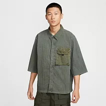 NIKE AS M NK TCH WVN TOP WASH 男短休閒襯衫-HJ2955355 XL 綠色