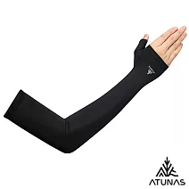 【ATUNAS 歐都納】冰絲涼感防曬透氣套指長袖套A1ACGZ03N- 黑