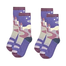 英國【Hugger】舒適中筒成人襪子 - 亮麗公主 (22-28cm) 兩雙