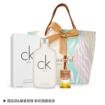 Calvin Klein CK ONE中性淡香水情人節限定禮-[淡香水200ml+香氛擴香掛飾+禮品袋] -國際航空版