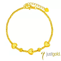 【Just Gold 鎮金店】心輪光暉 黃金手鍊 (網路限定)