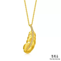 【點睛品】愛情密語 羽之傾心 鑽石黃金項鍊