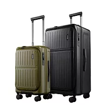 cctogo ∣ 26吋+20吋立可開煞車旅箱 多色選 26吋 探索黑+20吋森蕨綠