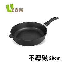 【瑞康屋UCOM】丹麥黑魔法晶鑽單柄不沾鍋28cm無蓋