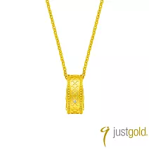 【Just Gold 鎮金店】雙影-窄 黃金吊墜(不含鍊)