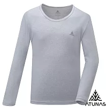 【ATUNAS 歐都納】男款石墨烯抑菌蓄熱圓領內著衣A1UCGZ04M- M 灰