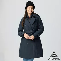 【ATUNAS 歐都納】女款GORE-TEX防水透氣+保暖羽絨二件式長版風衣外套/大尺碼A1GT2508W- S 藍黑