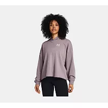 Under Armour 女 Rival Terry OS 連帽長袖套頭衫-1382736-015 L 紫色