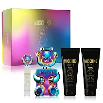 Moschino 珍珠熊女性淡香精禮盒(淡香精100ml+隨行香氛10ml沐浴乳100ml+身體乳100ml)