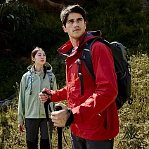 【ATUNAS 歐都納】男款綠森林防水透氣輕量風衣外套/大尺碼A1GAGZ01M- M 烈焰紅