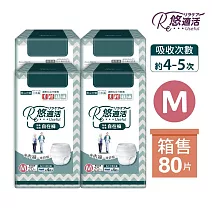 悠適活 日本製長效瞬吸自在褲4回吸收600cc(M/20片/包*4包/共80片/箱)