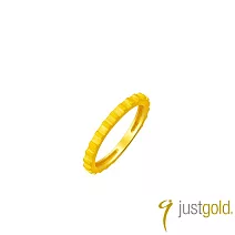 【Just Gold 鎮金店】稜合 TrioLink -縷光 黃金戒指 港圍 11  金色