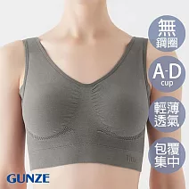 【日本GUNZE】全日舒適多功能無鋼圈內衣 M 灰色